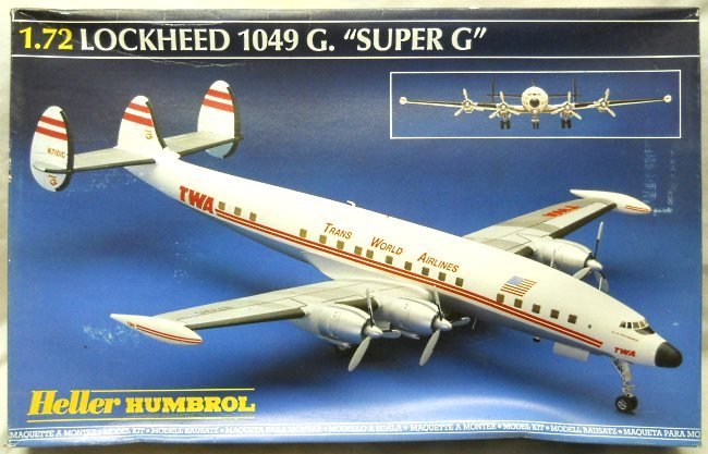 Heller 1/72 Lockheed 1049 Super G Constellation TWA, 80314 plastic model kit